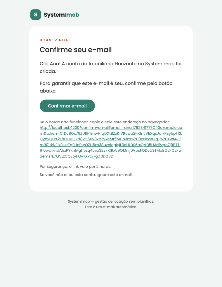E-mail de confirmação