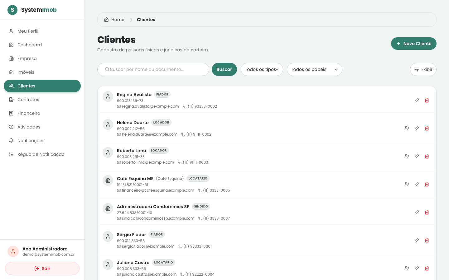 Lista de clientes