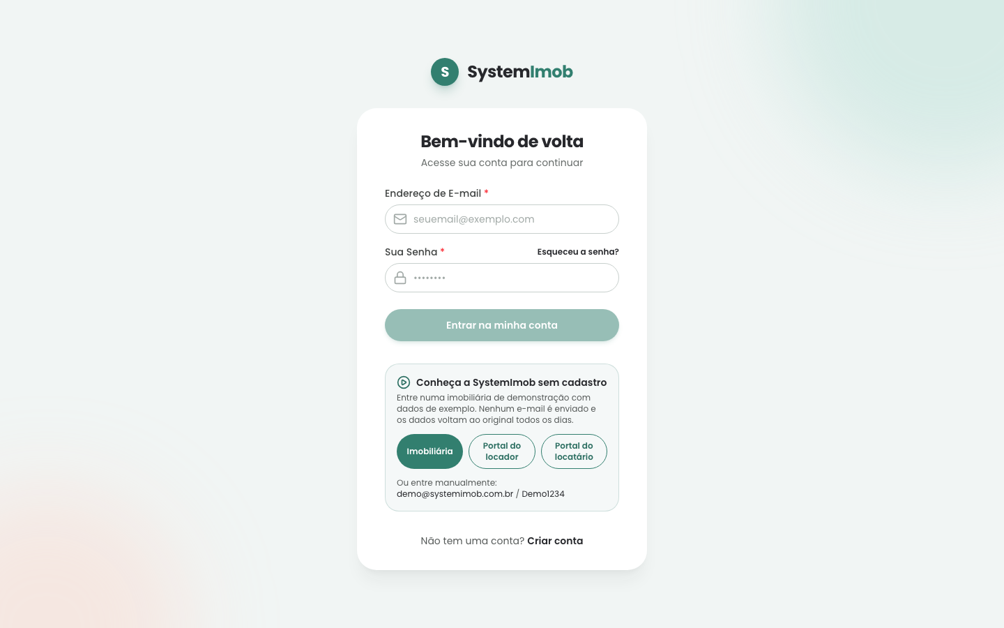 Tela de login